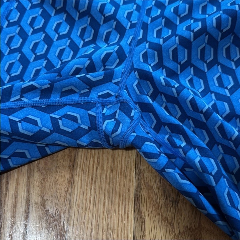 J. McLaughlin Rhonda Vibrant Blue Geometric Leggings - Picture 4 of 5